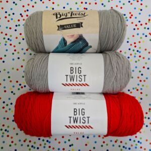 Big Twist Value Yarn Bundle - Gray and Red